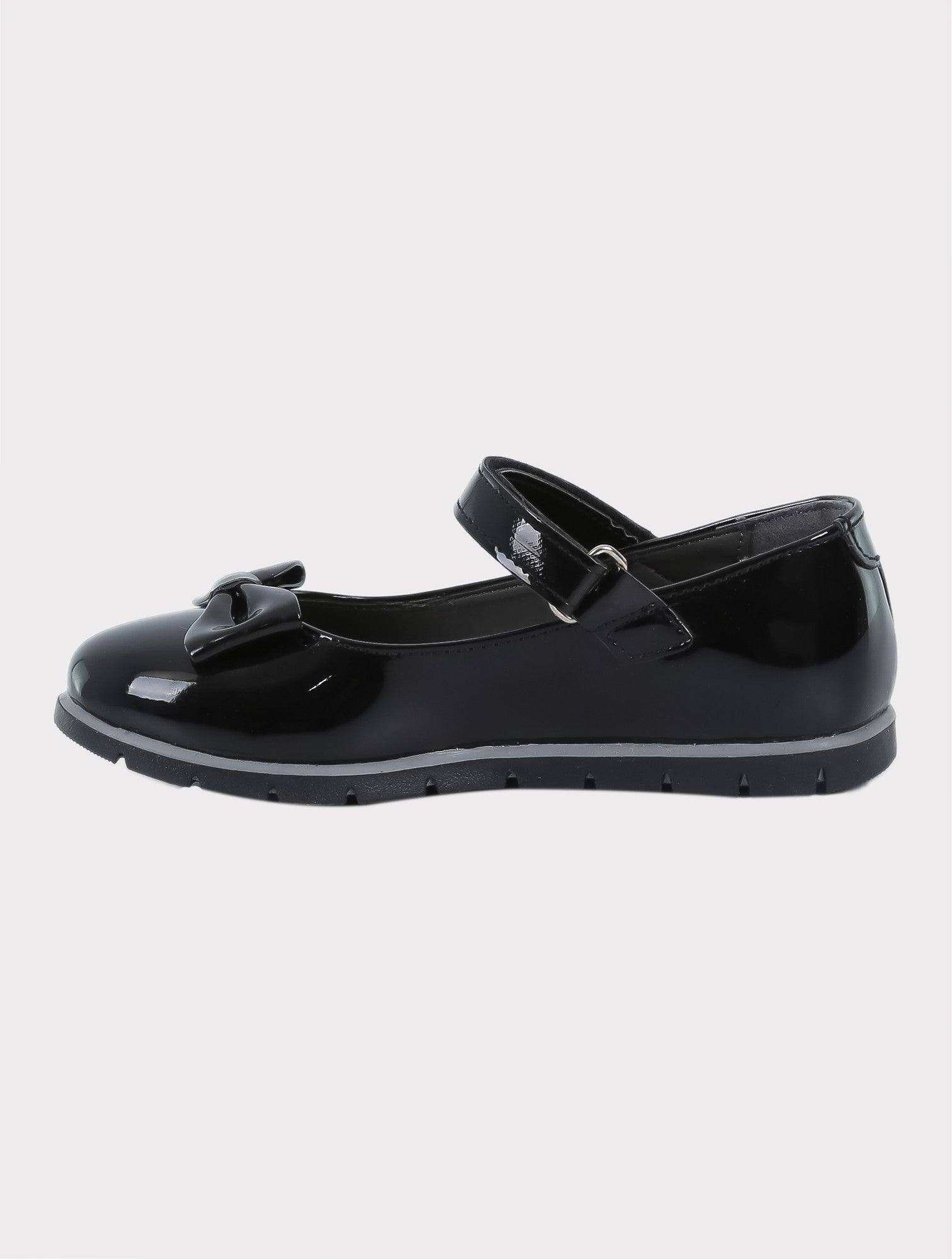 Girls Patent Flat Mary Jane Shoes - Black