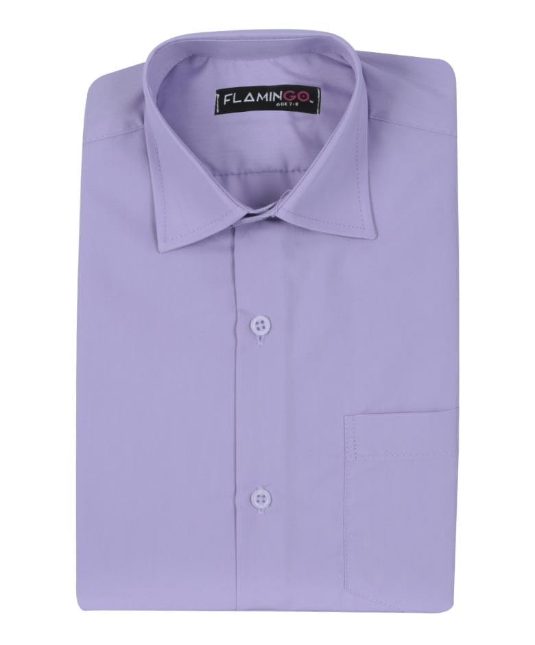 Boys Cotton Blend Formal Shirt - Lilac