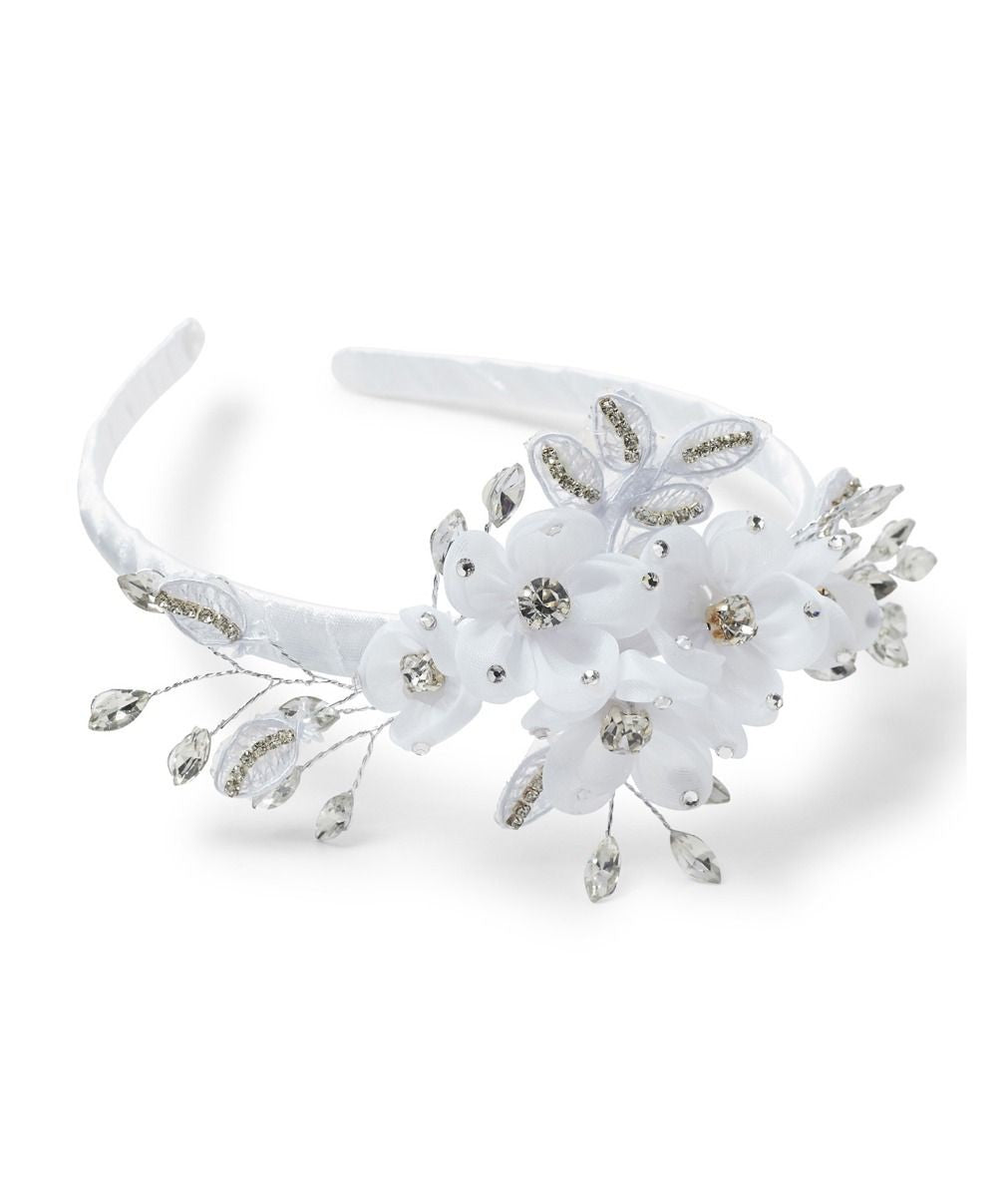 Elegant Girls Floral Crystal Headband - CHB002 - Ivory