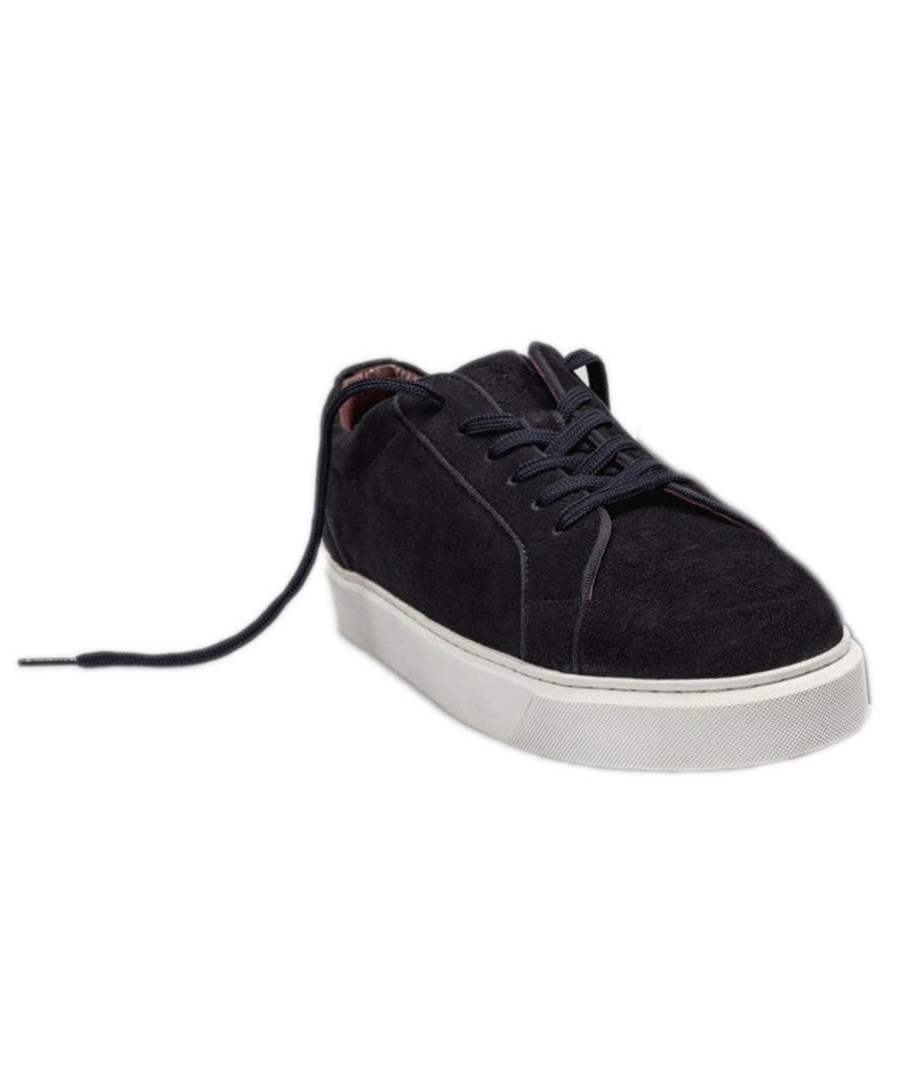 Men's Thick Rubber Sole Lace Up Sneakers - Navy Blue