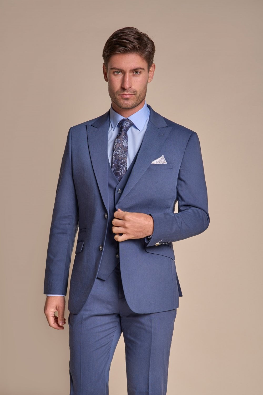 Men's Slim Fit Blue Suit Jacket - SPECTER - Blue