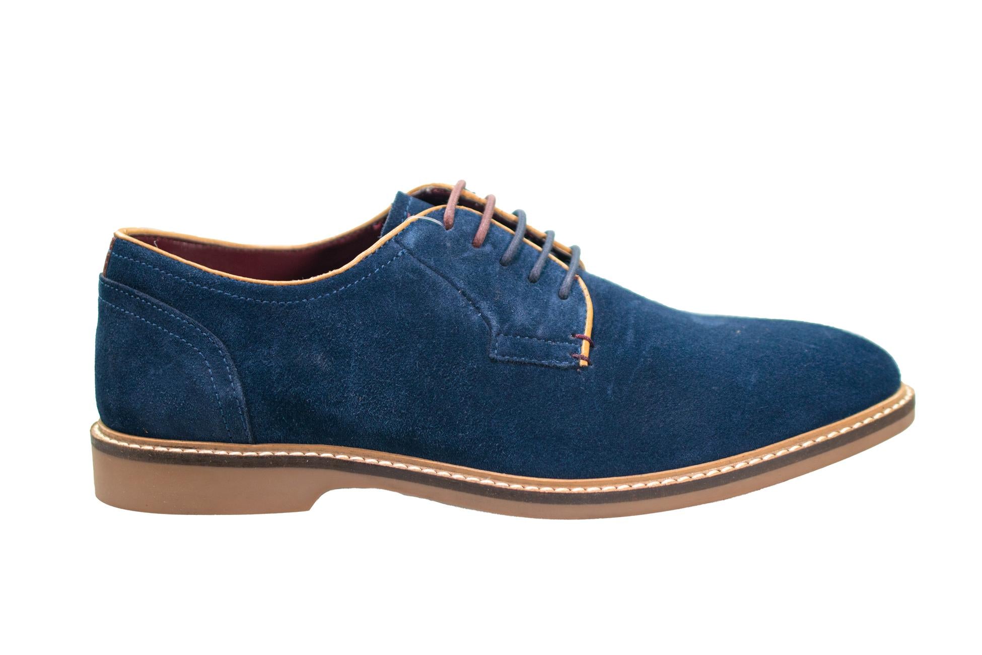 Men's Lace Up Derby Shoes - GOBI - Navy Blue