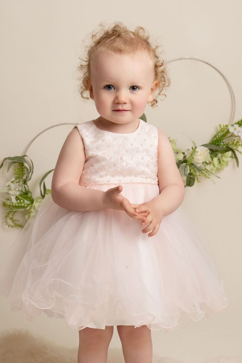 Baby & Girls Sequin Tulle Dress - RILEY - Blush Pink