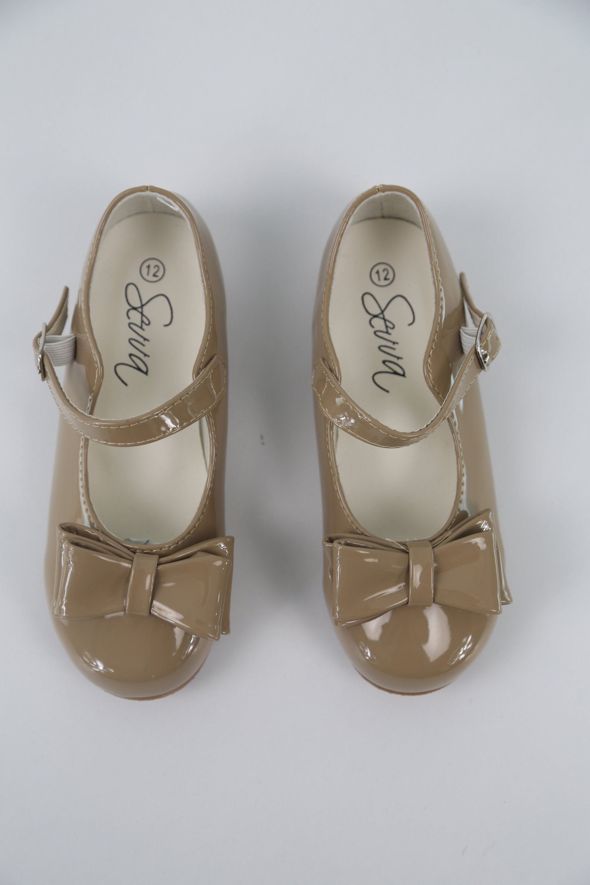 Girls Patent Mary Jane Shoes with Bow – LIYA - Camel