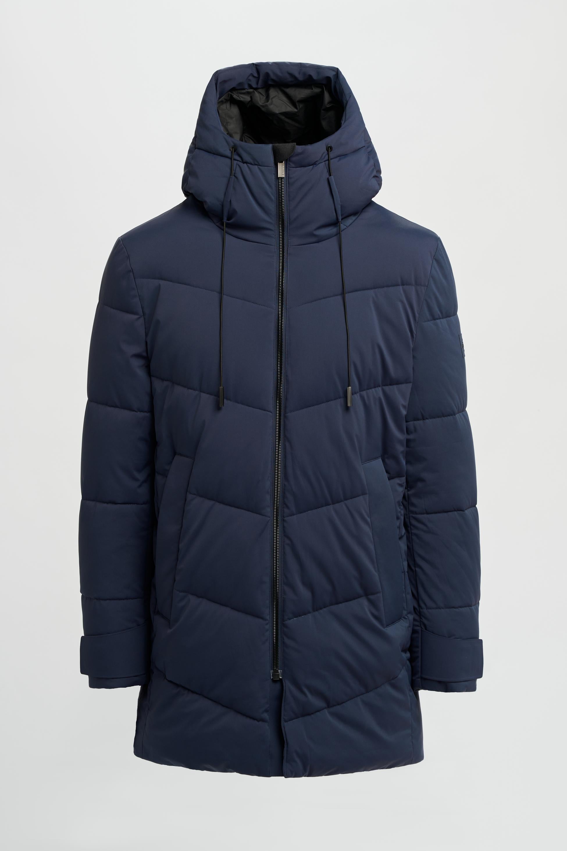 Men's Quilted Puffer Jacket Winter Coat - FABINI - Navy Blue