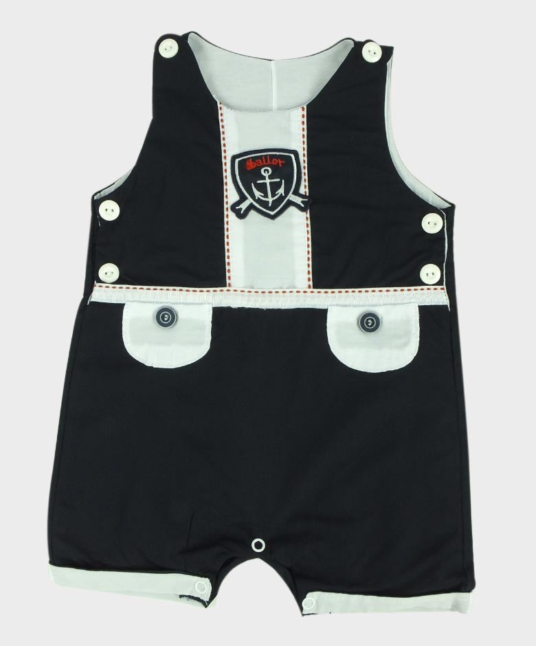 Baby Boys Summer Dungaree Set - Dark Blue