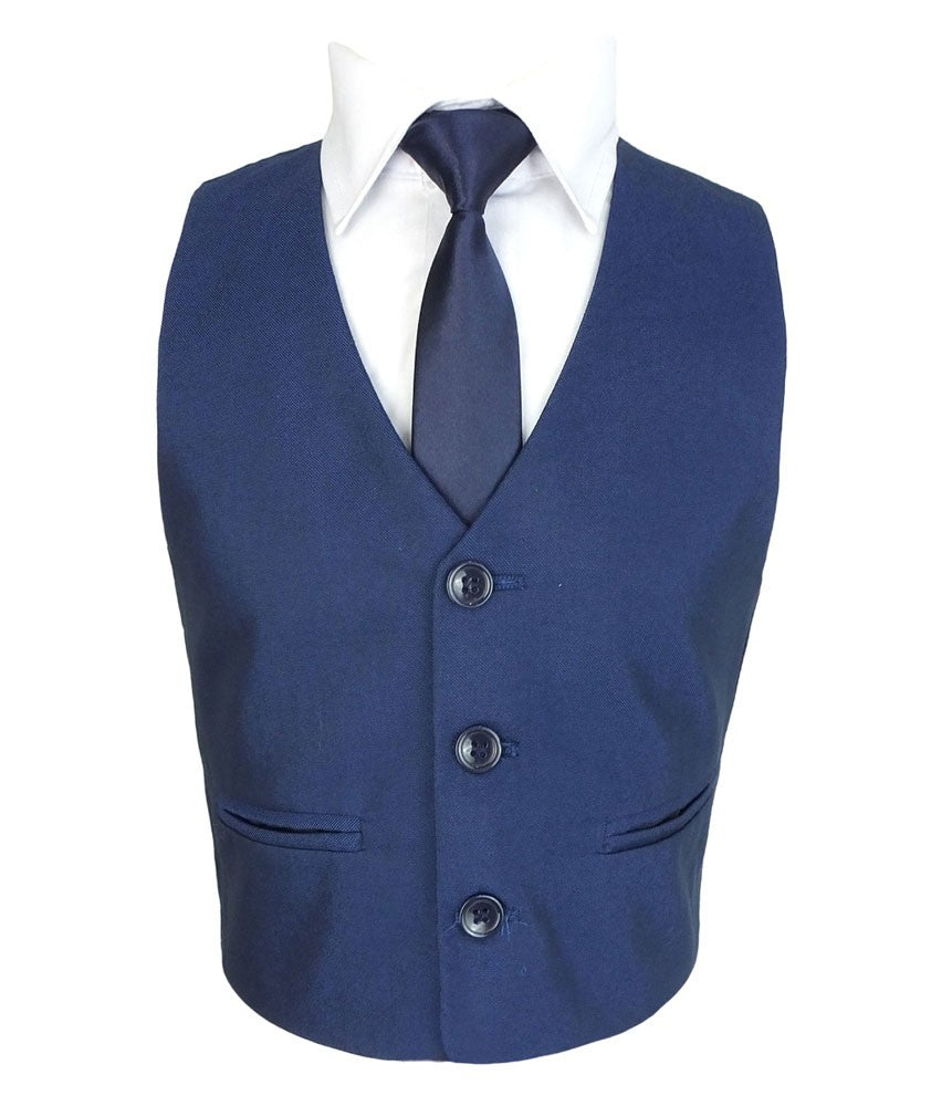 Boys All In One Formal Blue Suit - Dark Blue