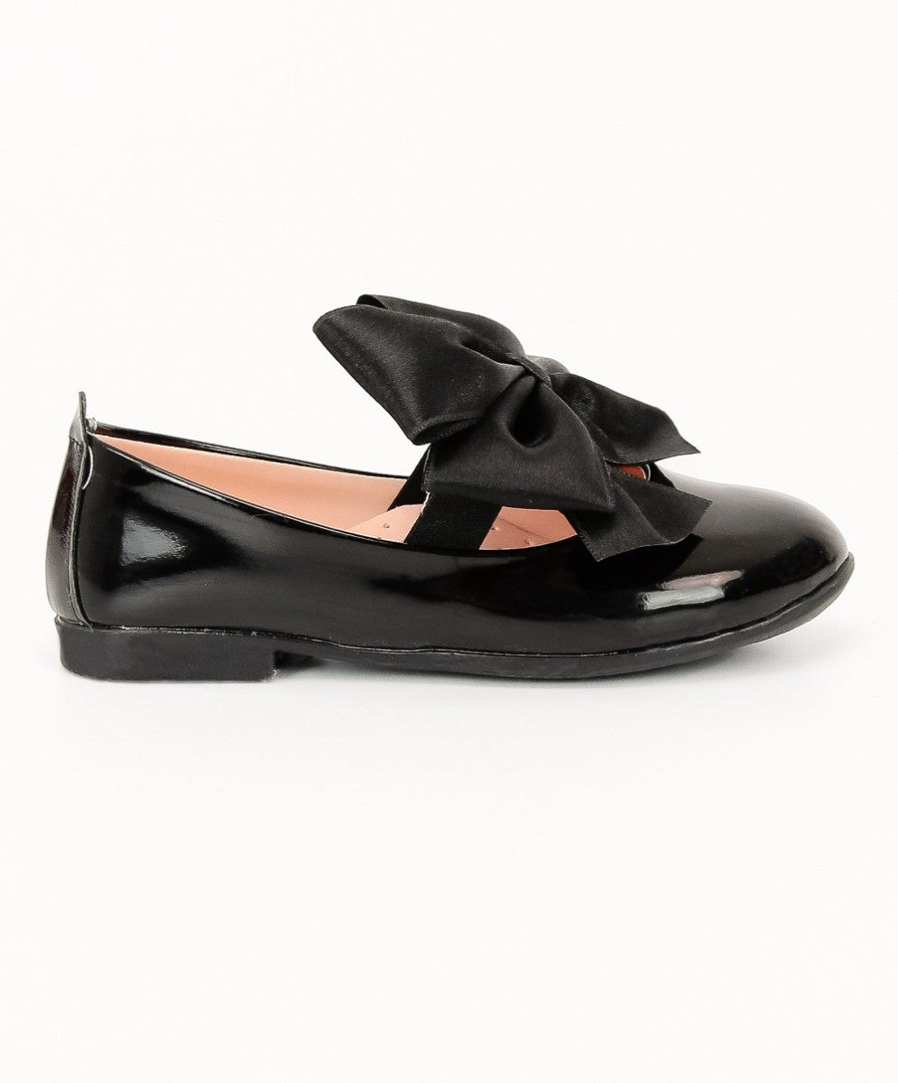 Girls Patent Flat Mary Jane Shoes - ELENA - Black