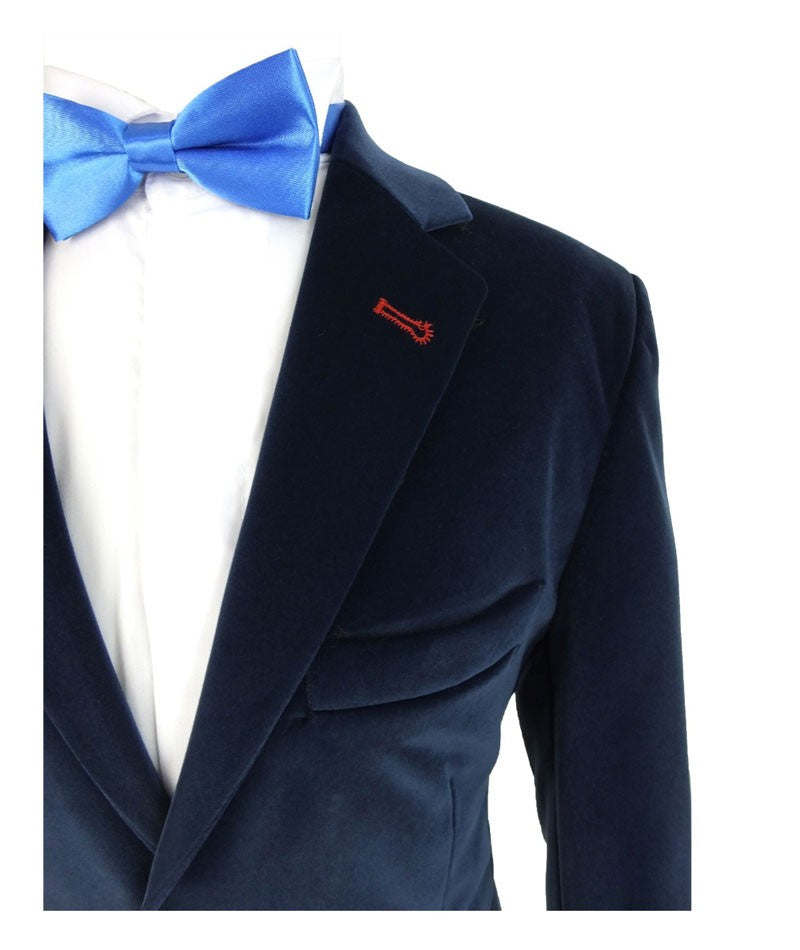 Boys Velvet Parliament Blue Blazer - Parliament Blue