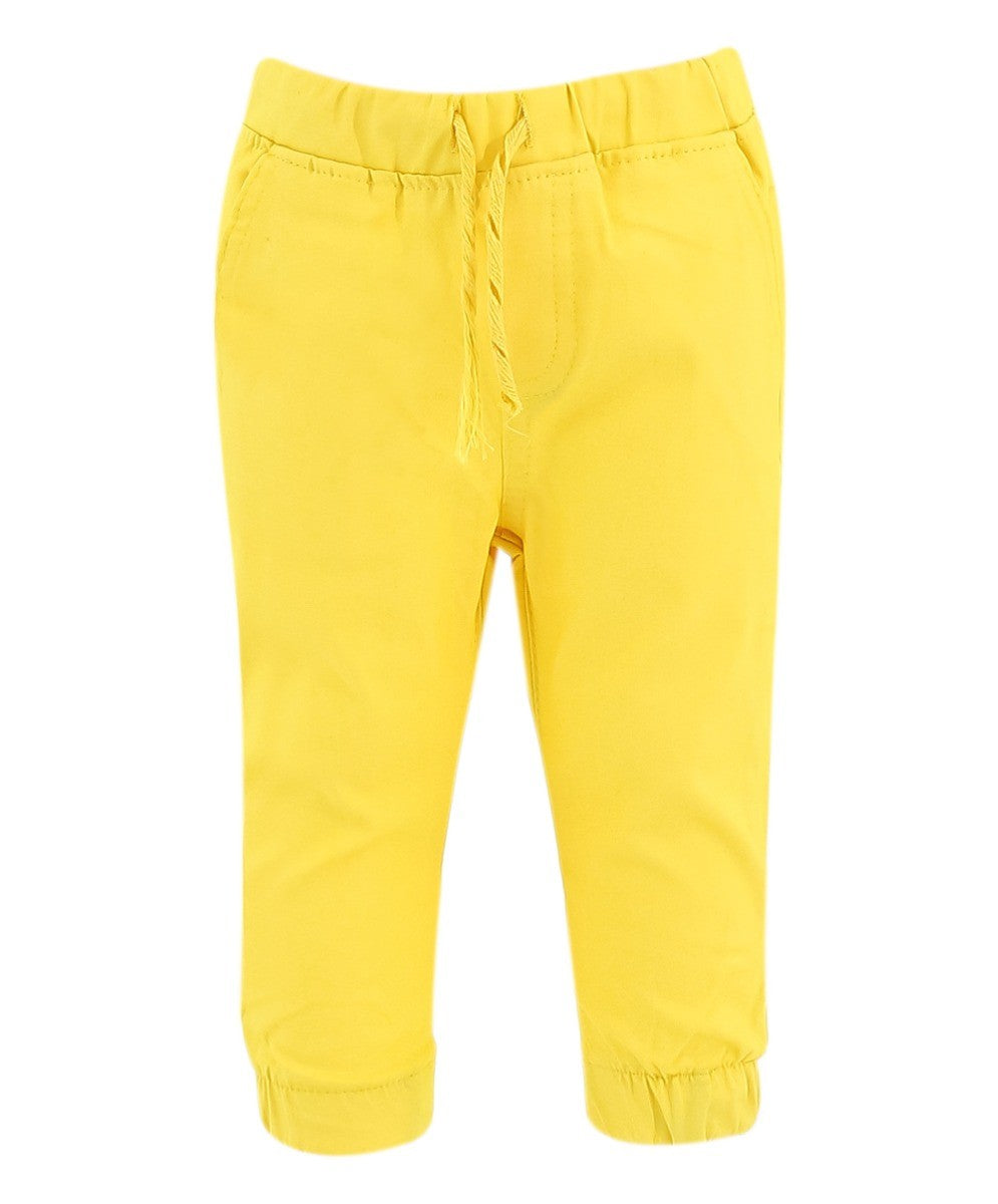 Baby Boys Cotton Stretch Chino Trousers - ENZO - Yellow