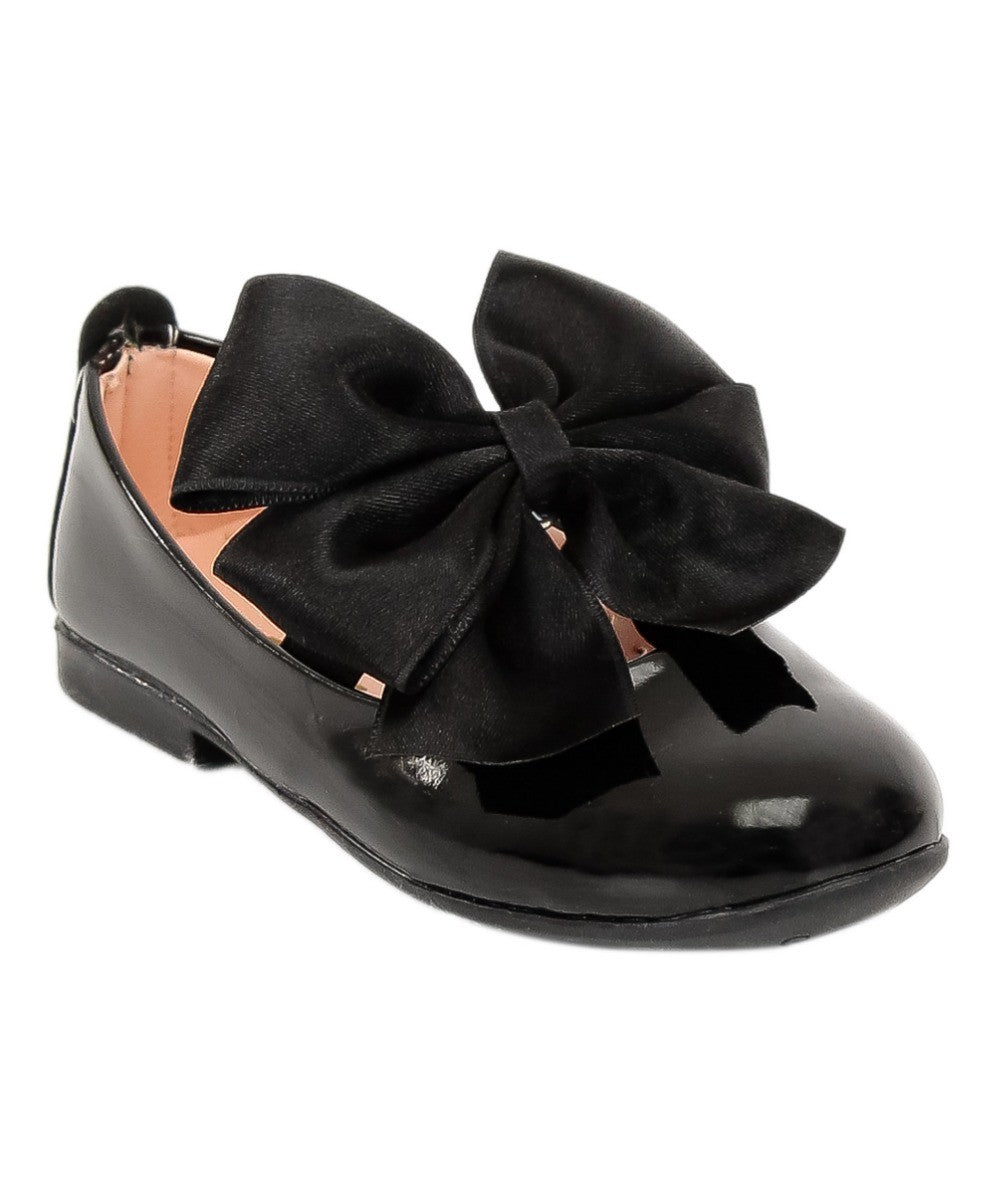 Girls Patent Flat Mary Jane Shoes - ELENA - Black