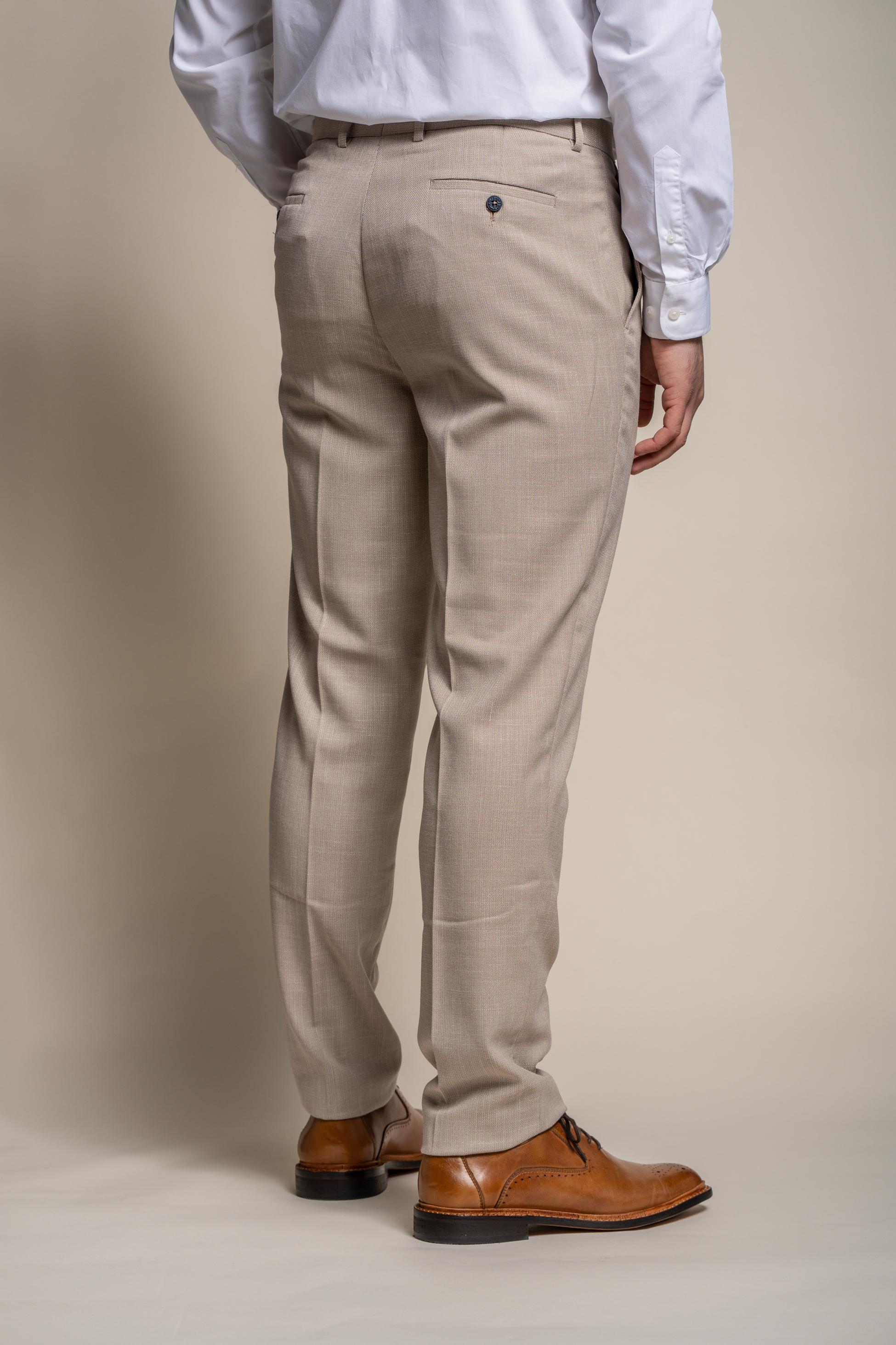 Men's Slim Fit Formal Trousers - MIAMI - Beige