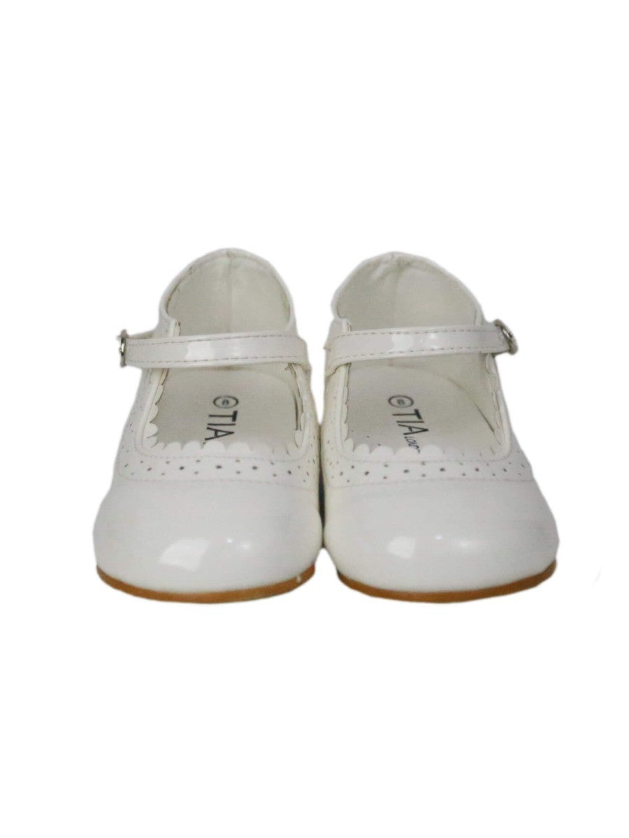 Girls Patent Mary Jane Shoes - Ivory