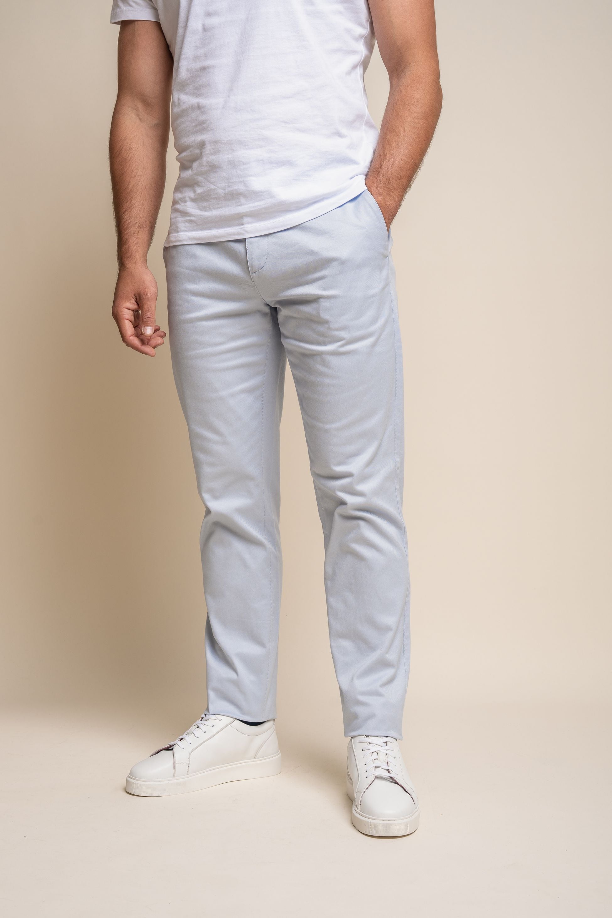 Men's Casual Cotton Chino - DAKOTA - Ice Blue