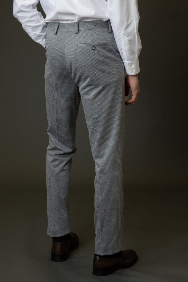 Men's Double Breasted Pinstripe Suit - JAYCE Grey - Grey