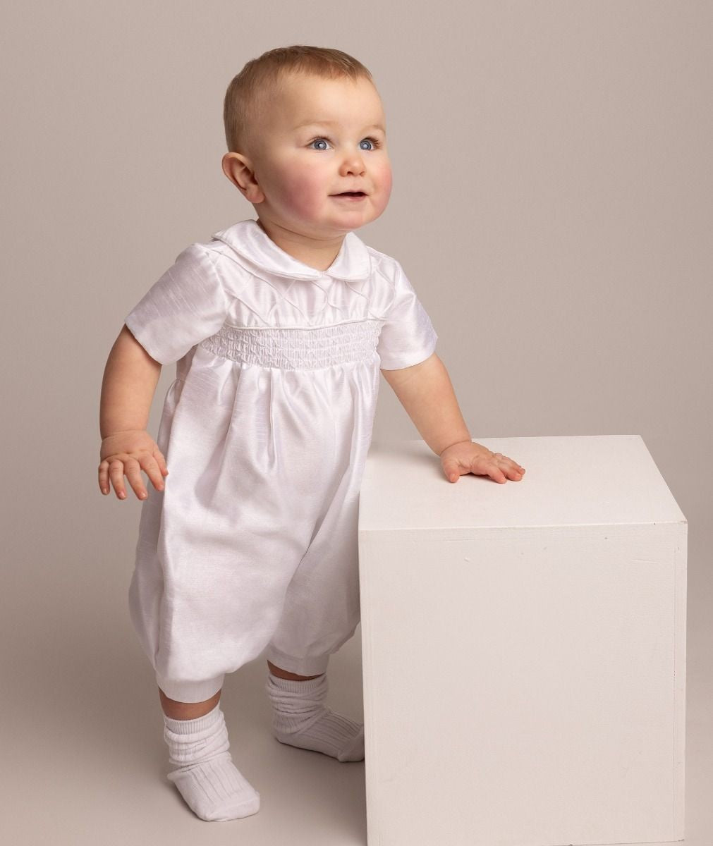 Baby boys Off White Christening Romper - Andrew - Off white