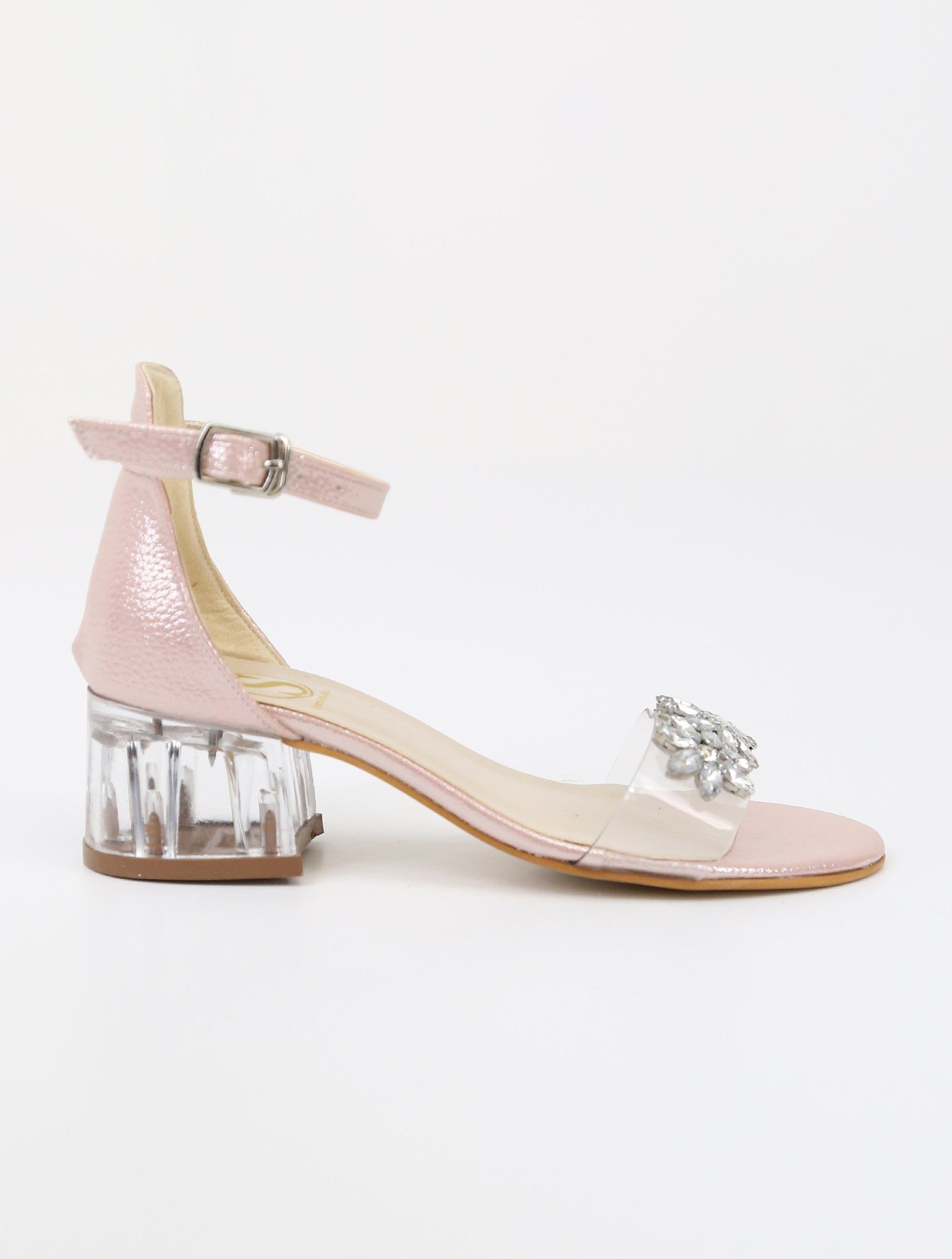 Girls Ankle-Strap Block Heels Sandals - WAKKO - Pink