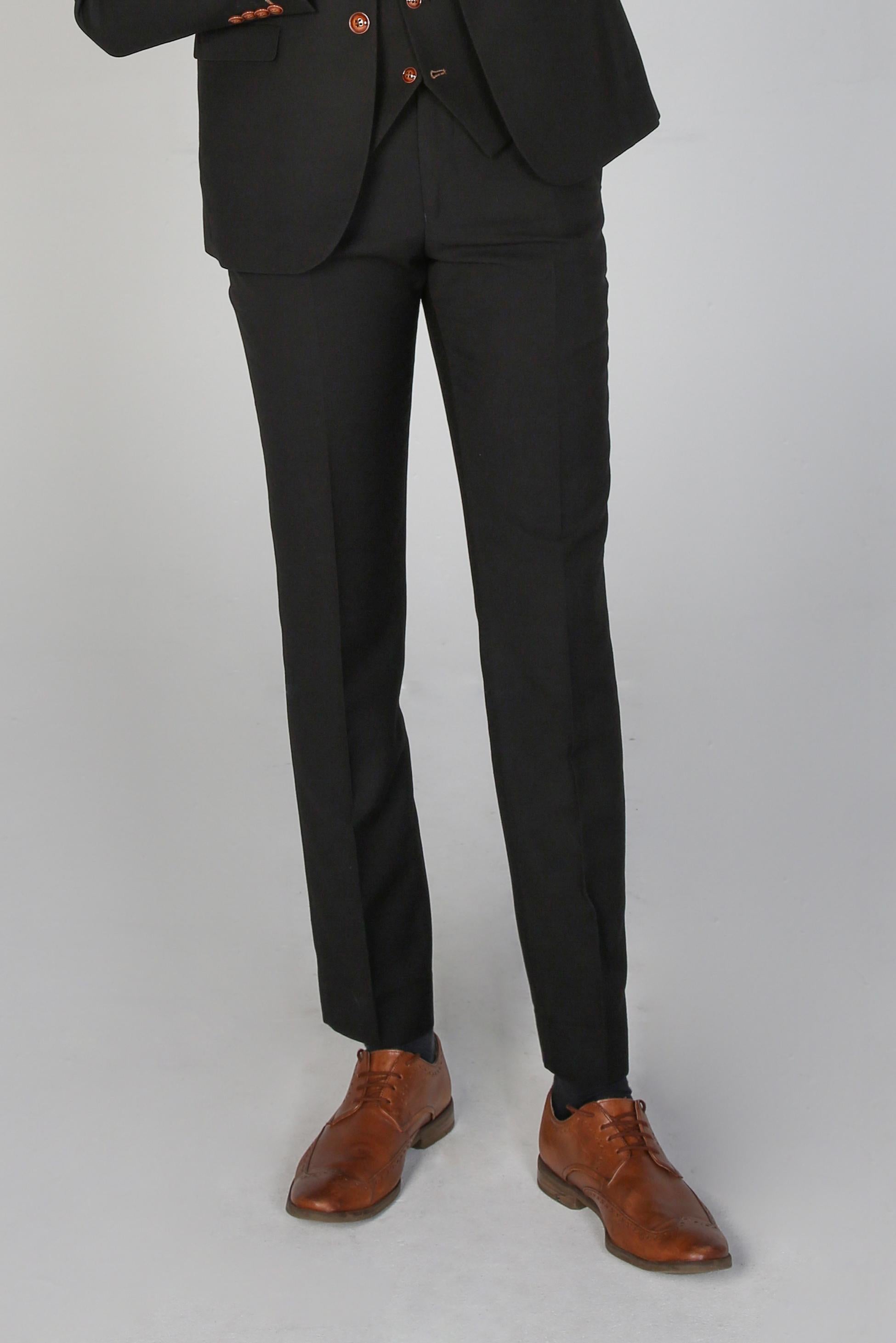 Men's Tailored Fit Trousers - MAYFAIR - Black