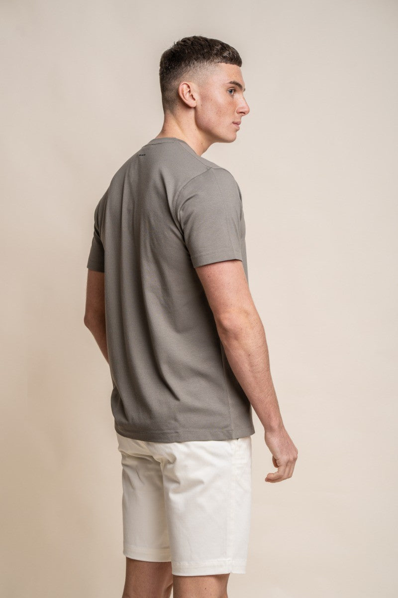 Men's Crew Neck Cotton T-Shirt - BOGART - Sage Green