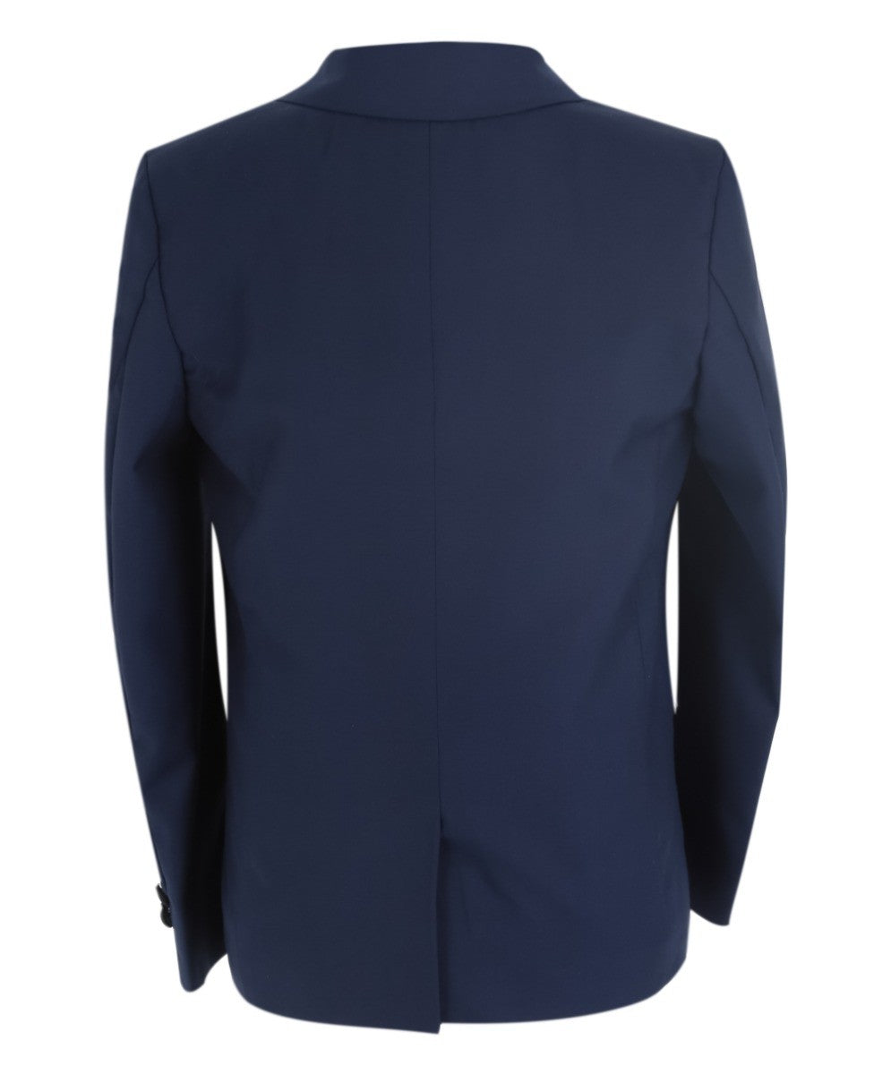 Boys Sheen Lapel Tuxedo Dinner Suit - Navy Blue