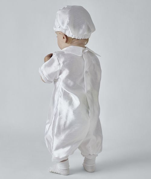 Baby Boys White Christening Romper Set - BEN - White