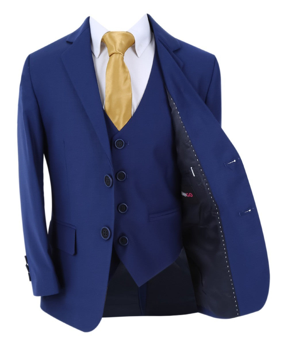 Boys Parliament Tailored Fit 6 Piece Suit Set  - LORENZO - Parliament Blue