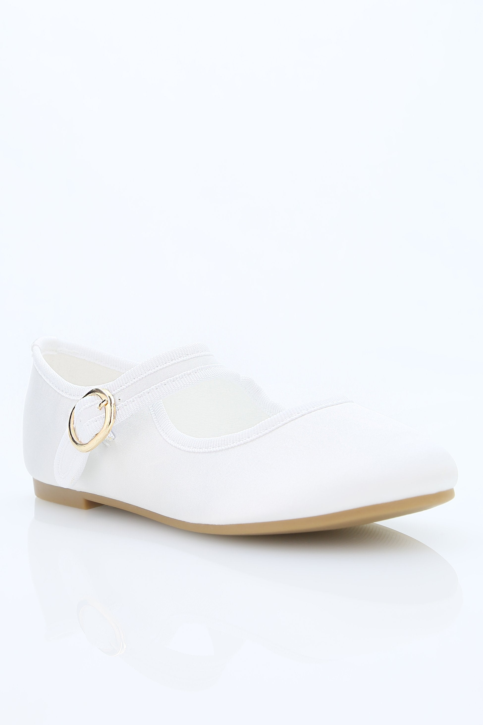 Girls' Communion Satin Mary Jane Shoes - HANA - White