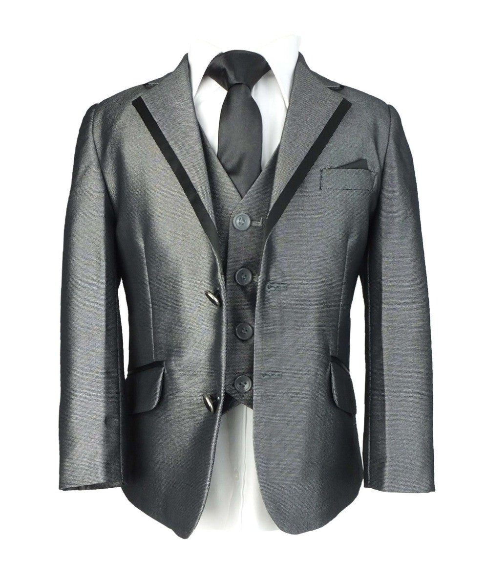 Boys Sheen Grey Suit - Grey