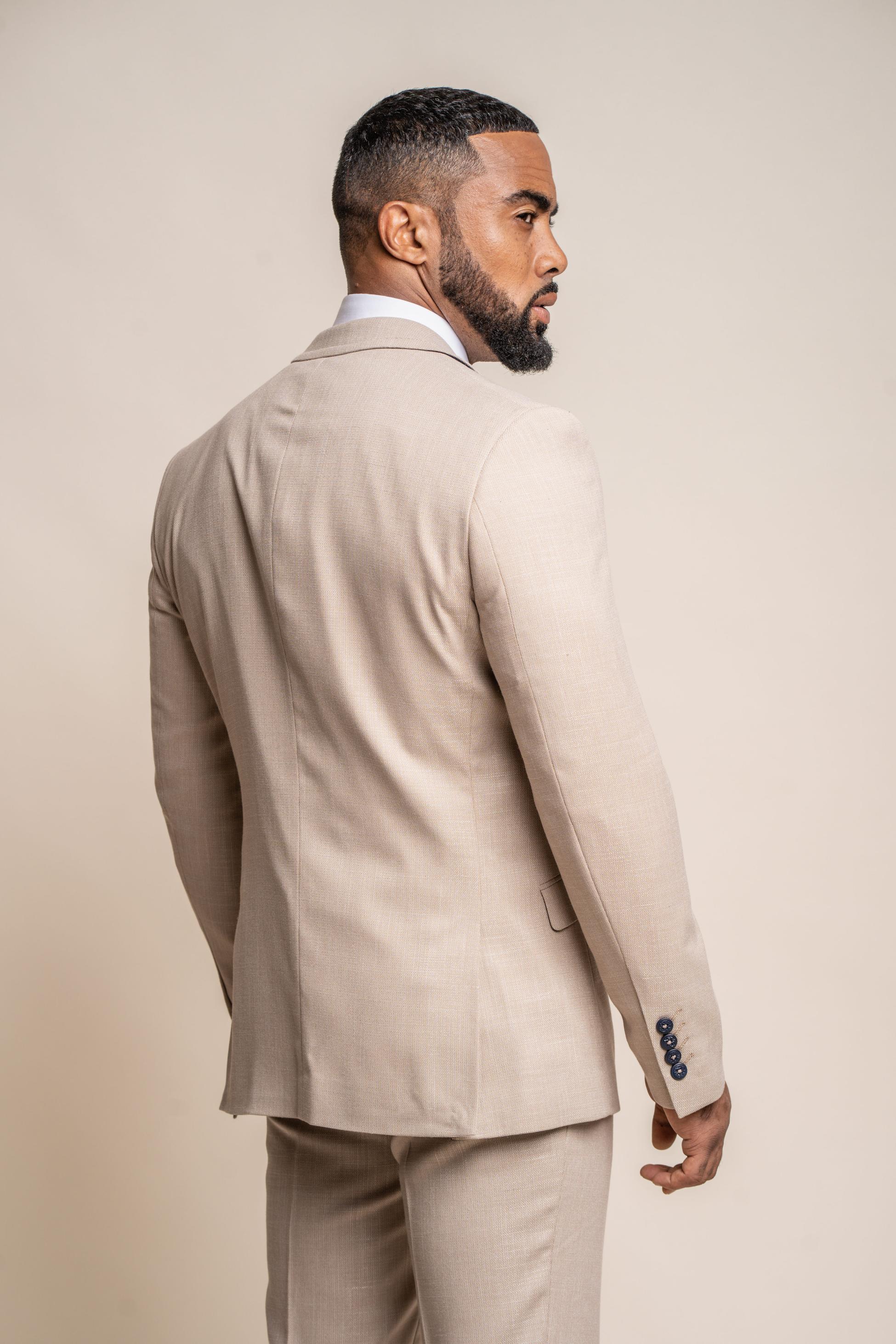 Men's Slim Fit Suit Jacket - MIAMI - Beige