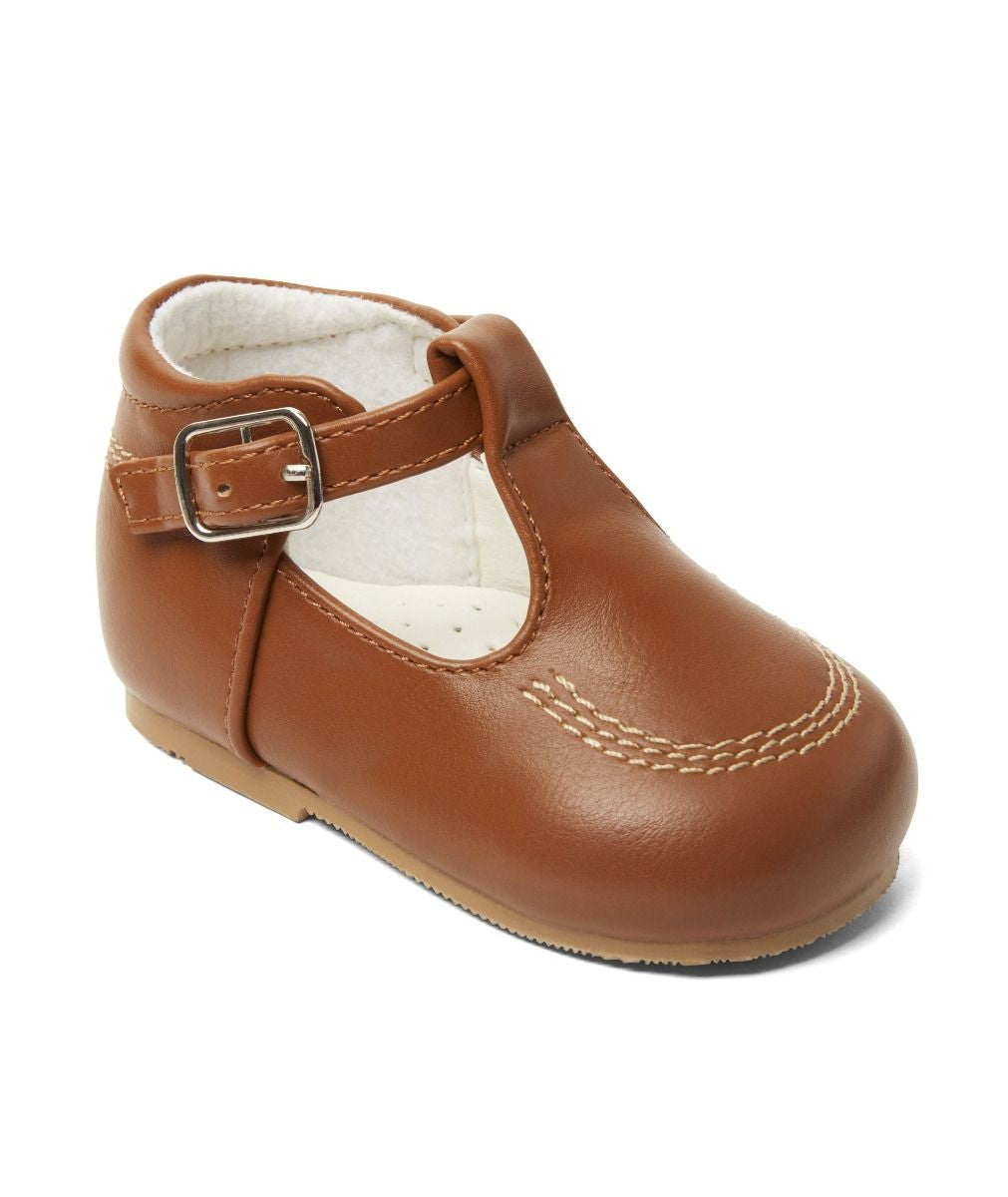 Baby & Boys Buckled Leather Shoes ��� TEDDY - Tan Brown