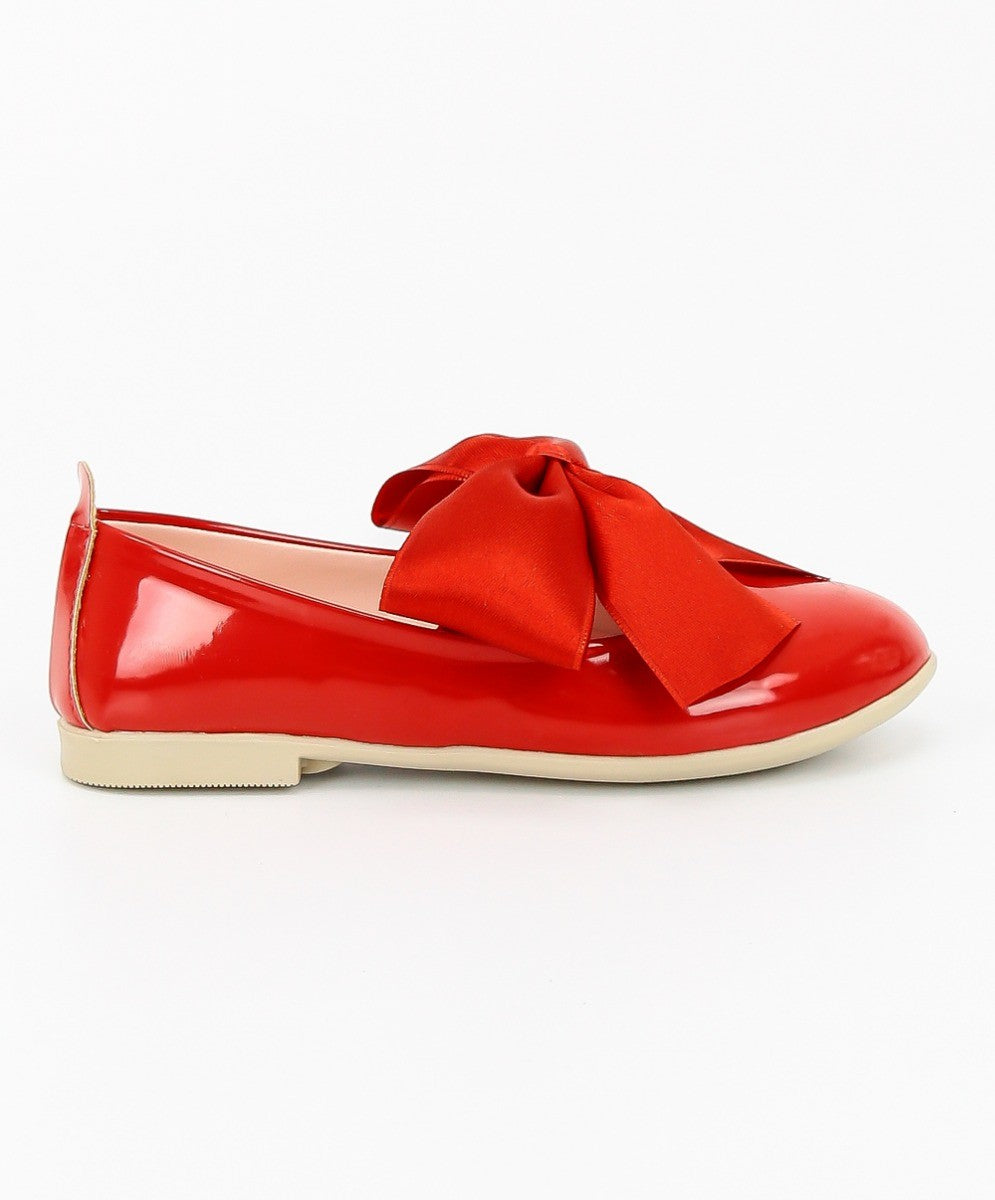 Girls Patent Flat Mary Jane Shoes - ELENA - Red