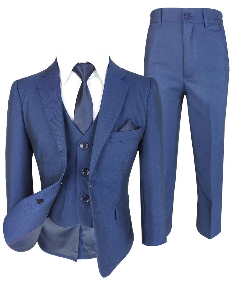 Boys All In One Formal Blue Suit - Dark Blue