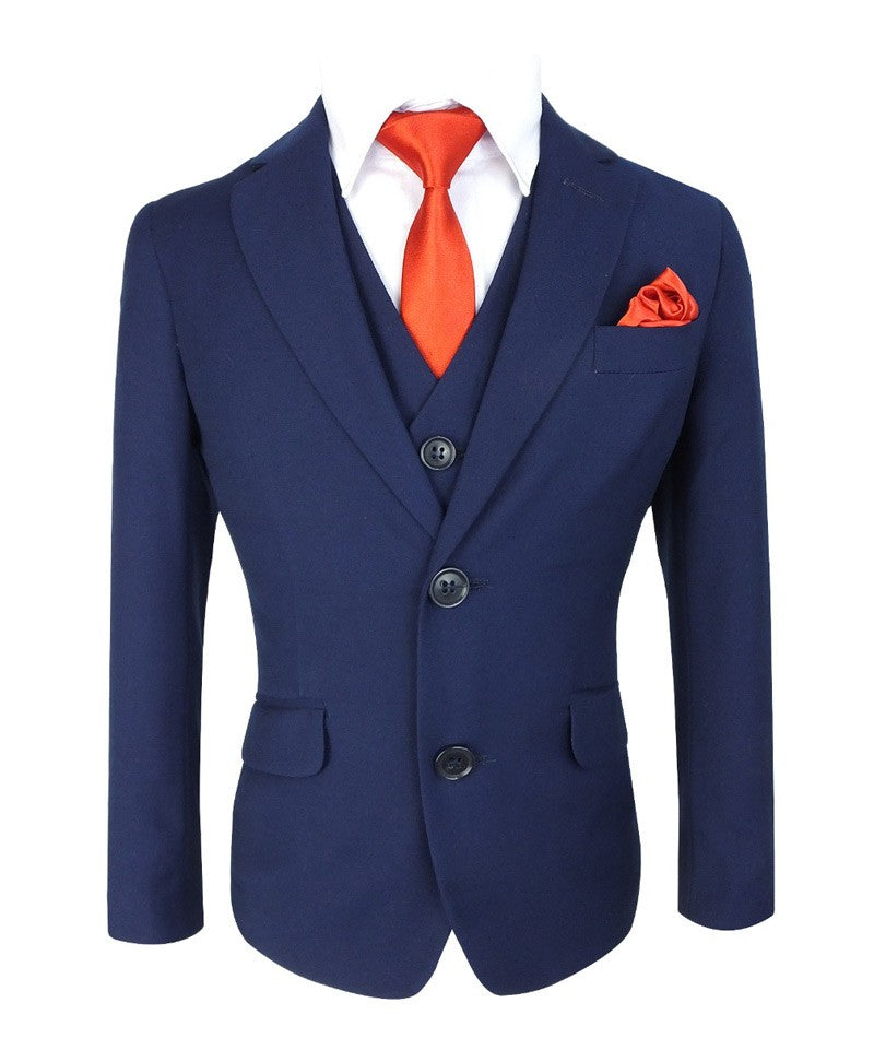 Boys Slim Fit Formal Blue Suit - Blue