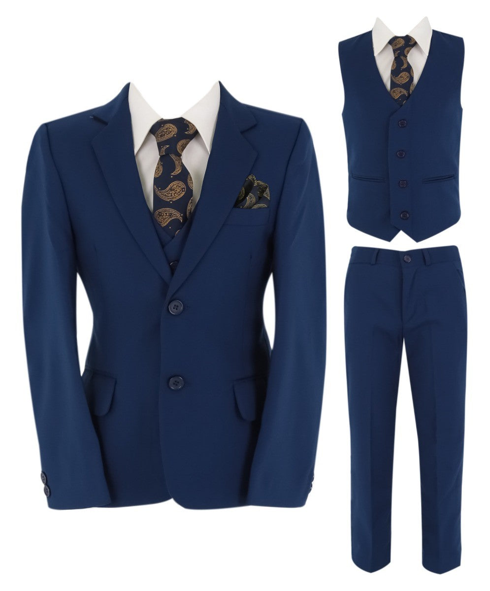 Boys 6 Piece All In One Formal Suit Set - RUN - Royal Blue