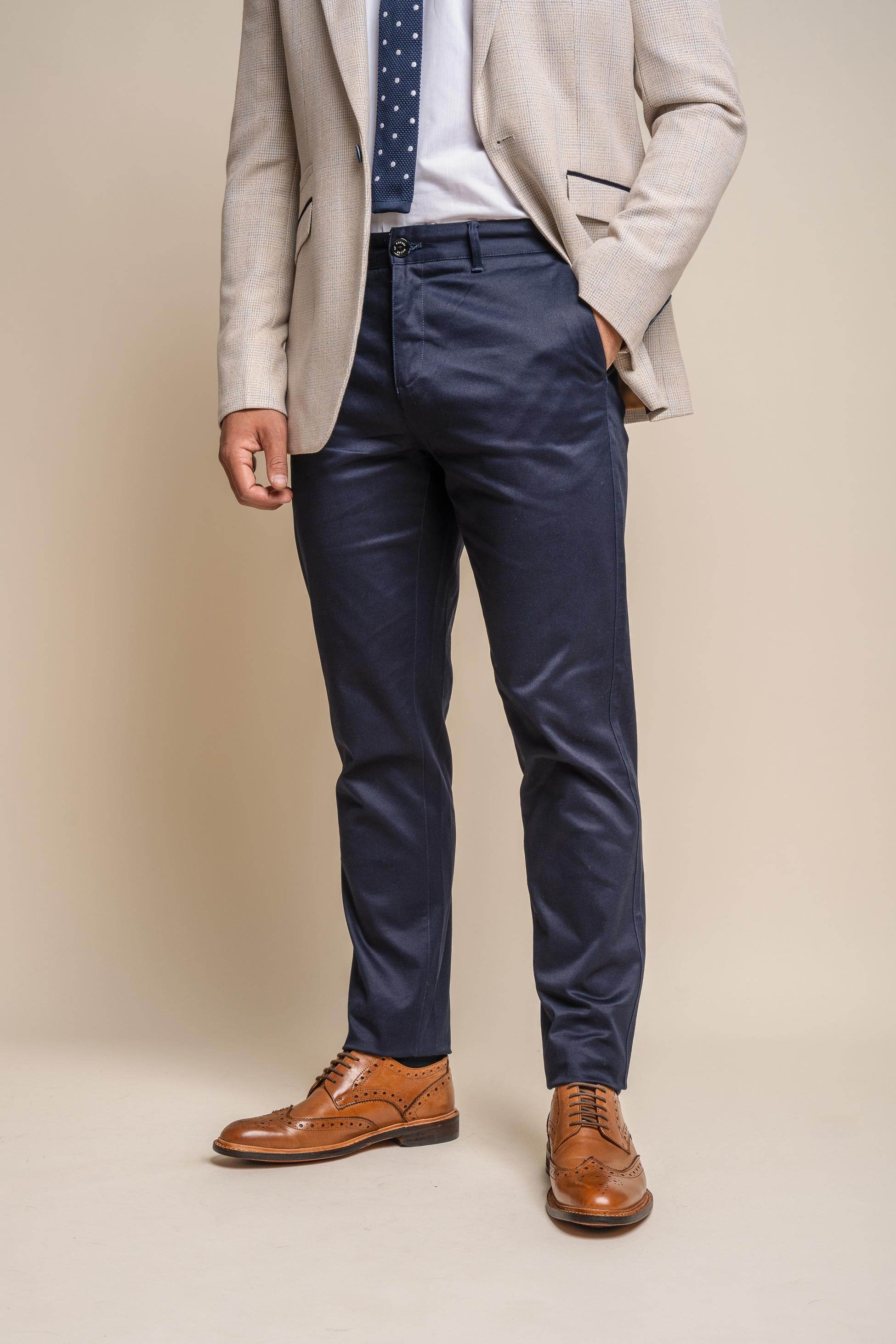 Men's Casual Cotton Chino - DAKOTA - Navy Blue