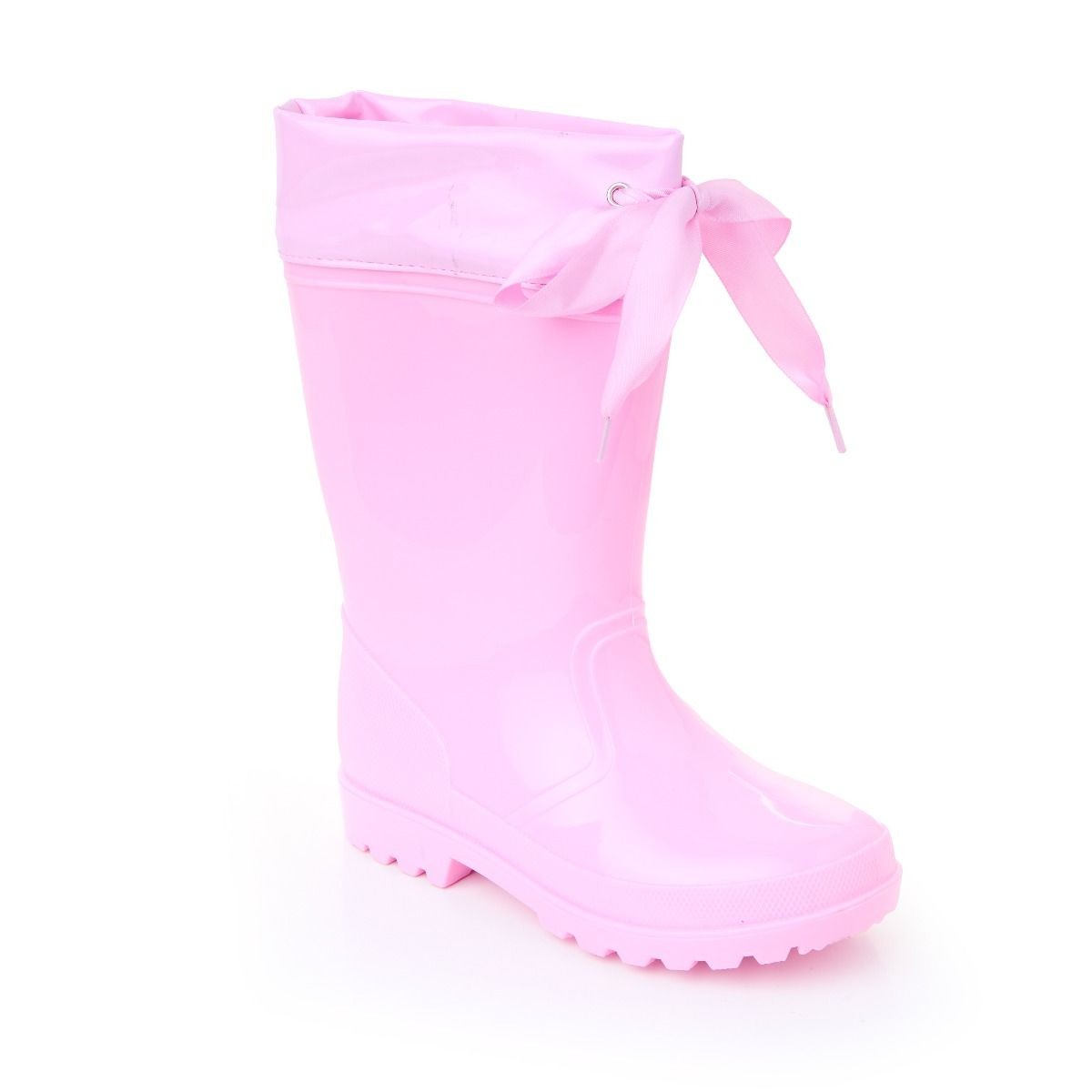 Girls Ribbon Wellington Boots, Waterproof Wellies - DALLAS - Pink