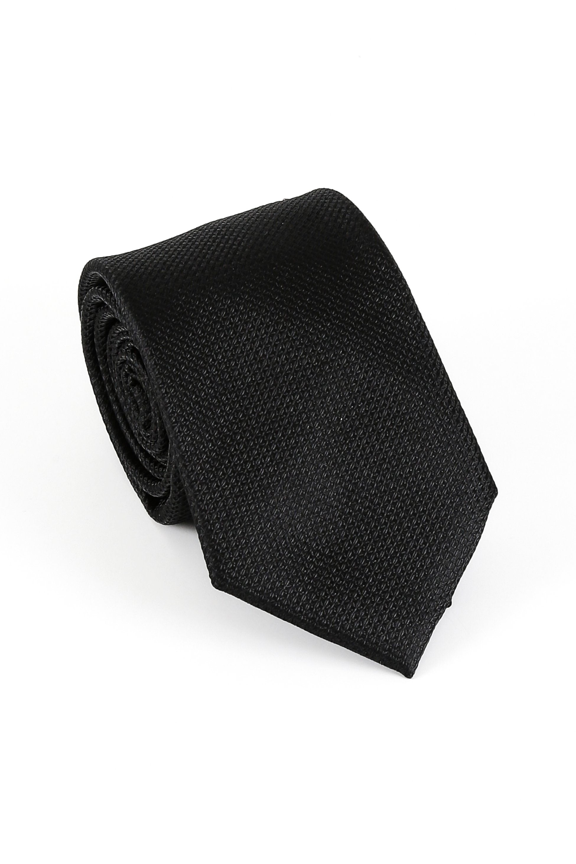 Men's Textured Tie & Cufflinks Set - Black