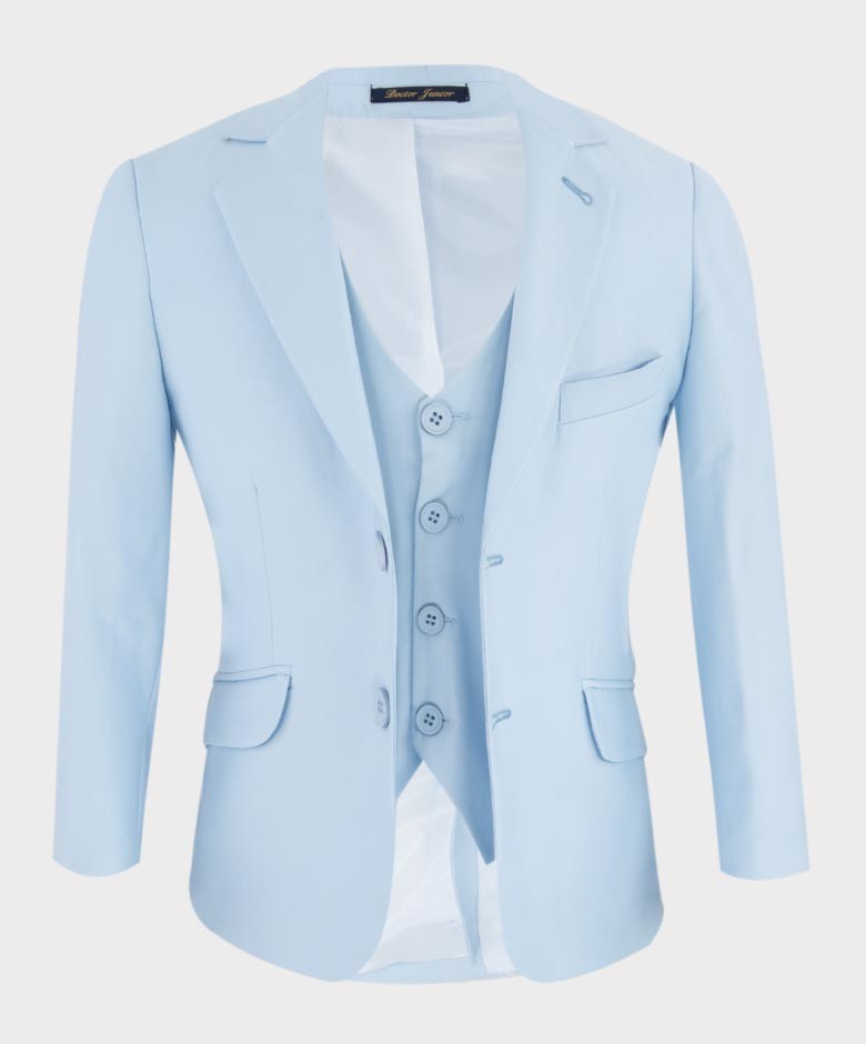 Boys Solid Tailored Fit Communion Suit Set - Light Blue