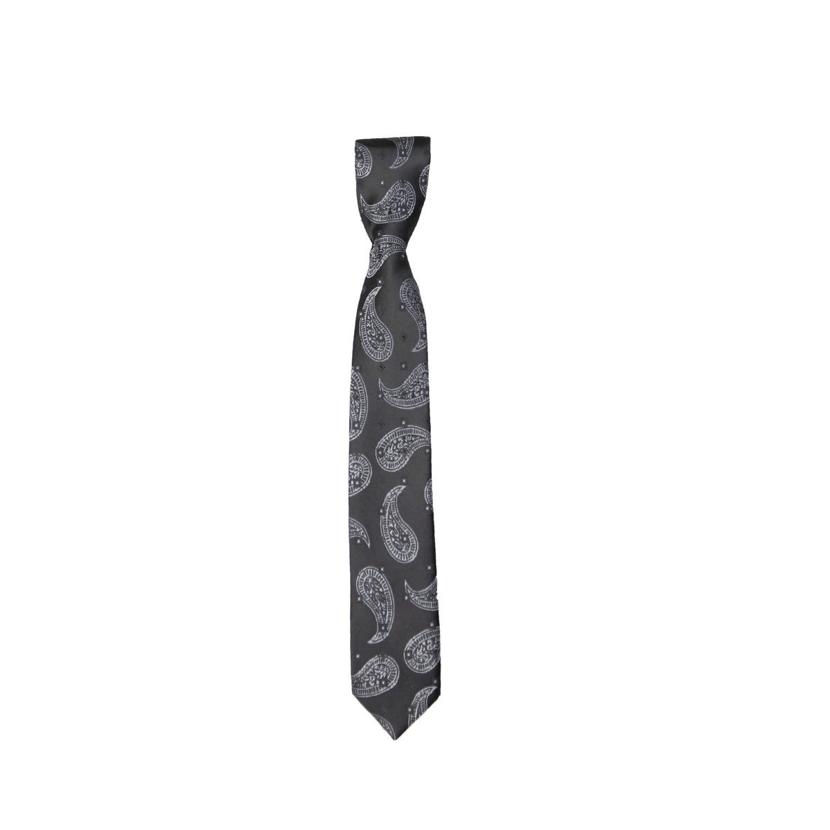 Boys & Men's Paisley Swirls Formal Tie & Hanky Set - Black