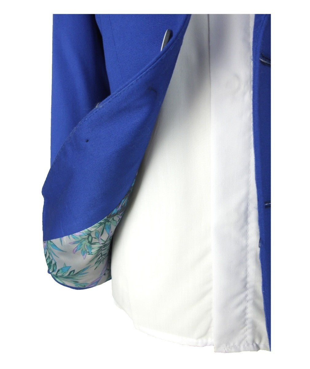 Boys Slim Fit Cotton Blazer - Royal Blue