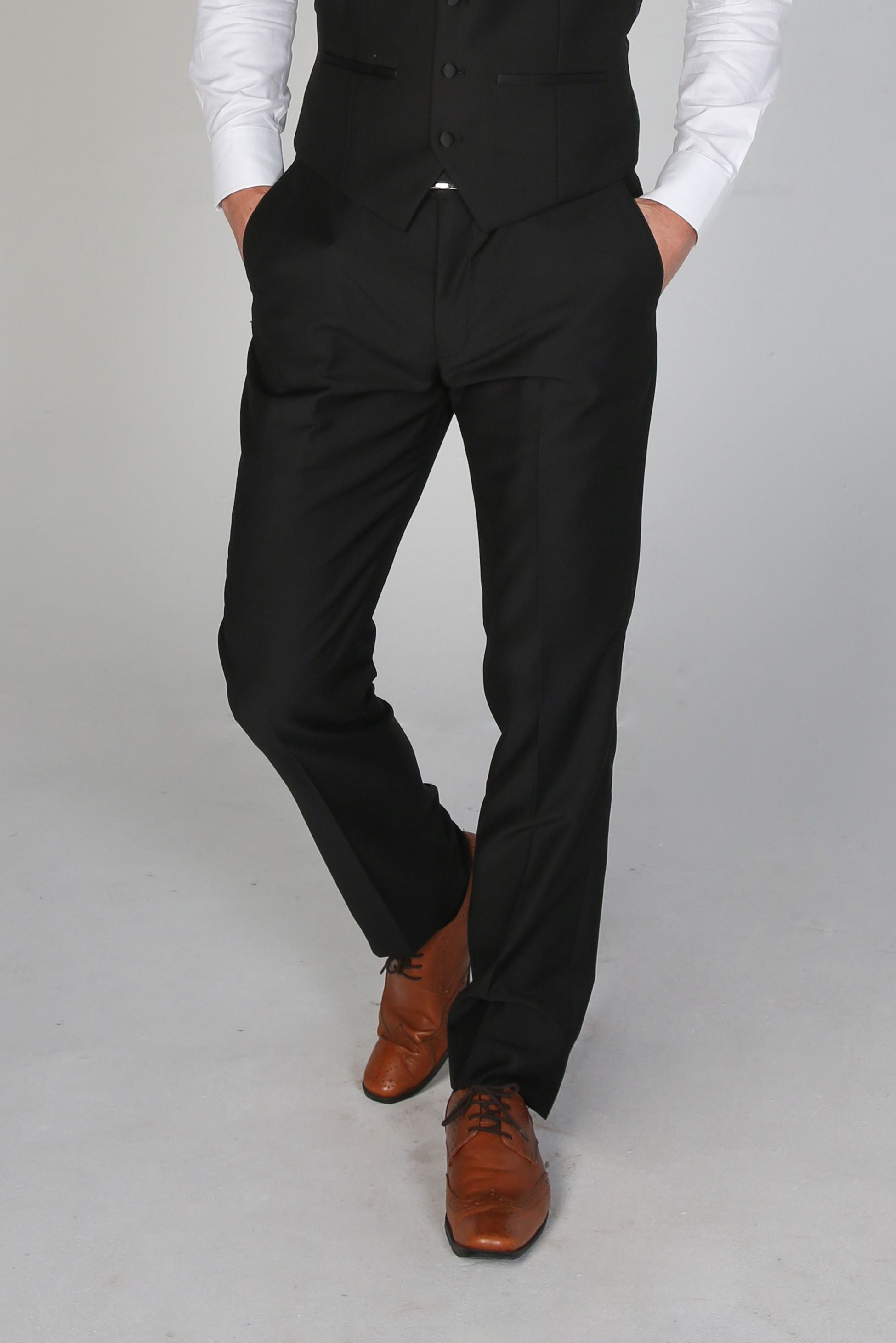 Men's Tuxedo Suit Trousers - HARRY Black - Black