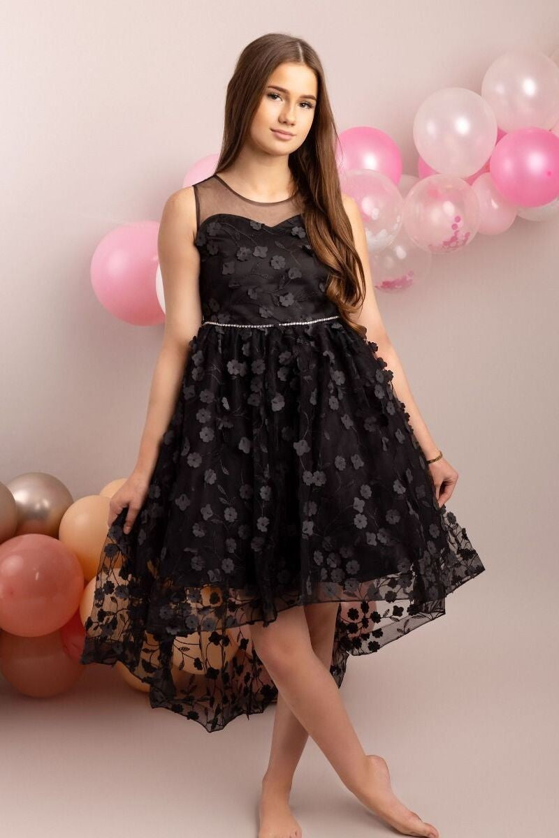 Floral Dress for Girls - COURTNEY - Black