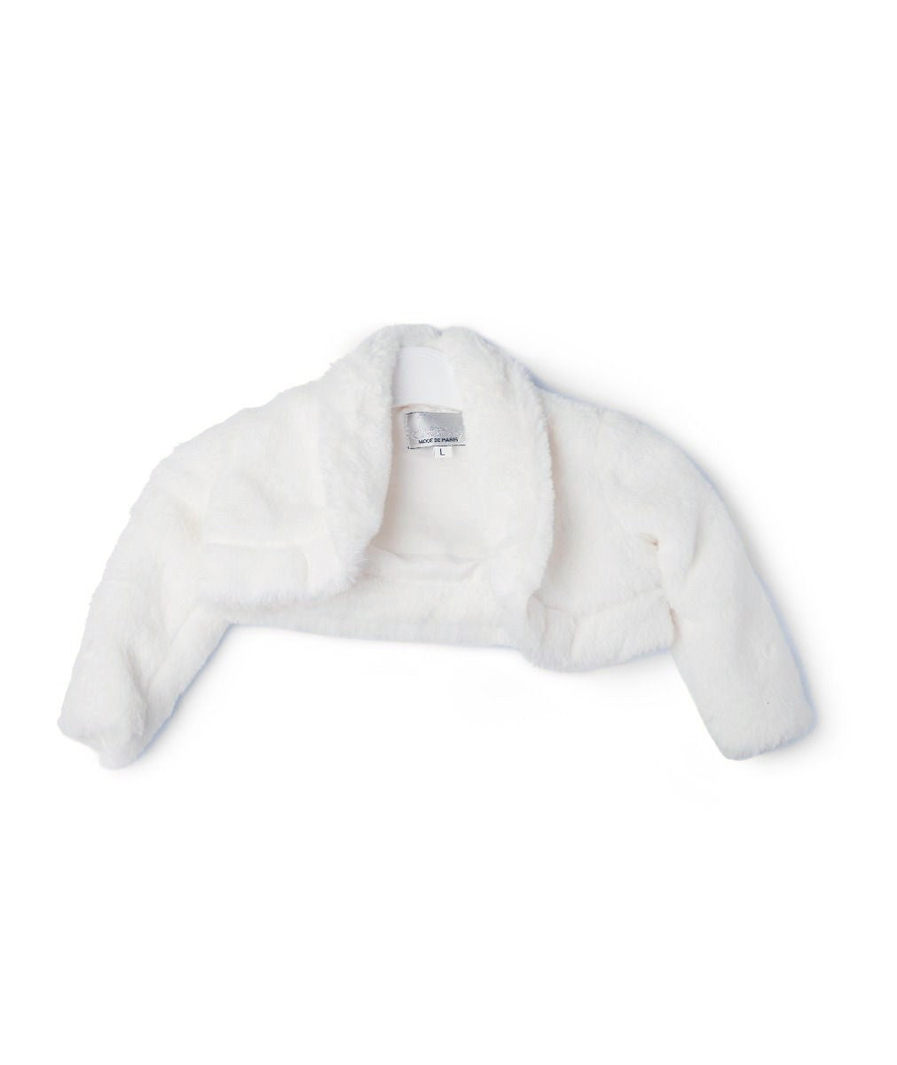 Baby & Girls' Fleece Bolero Jacket - GABRIELLA - Ivory