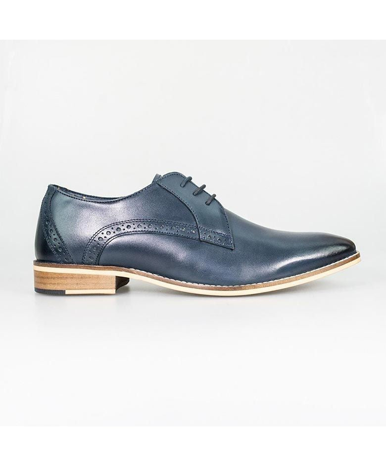 Men's Leather Derby Shoes - JOHN - Tan Brown