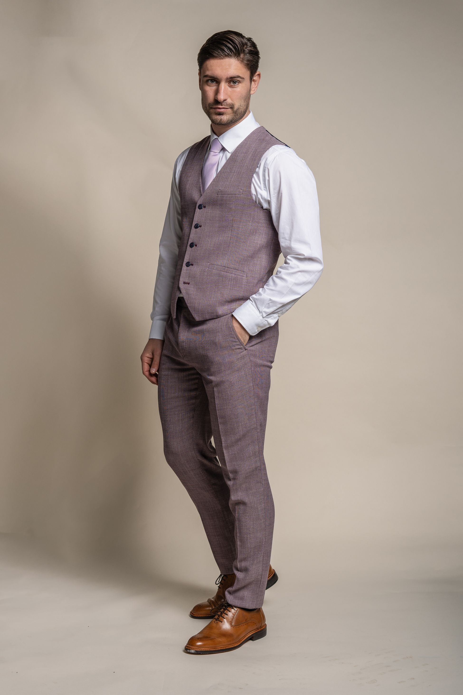 Men's Slim Fit Formal Waistcoat- MIAMI - Lilac