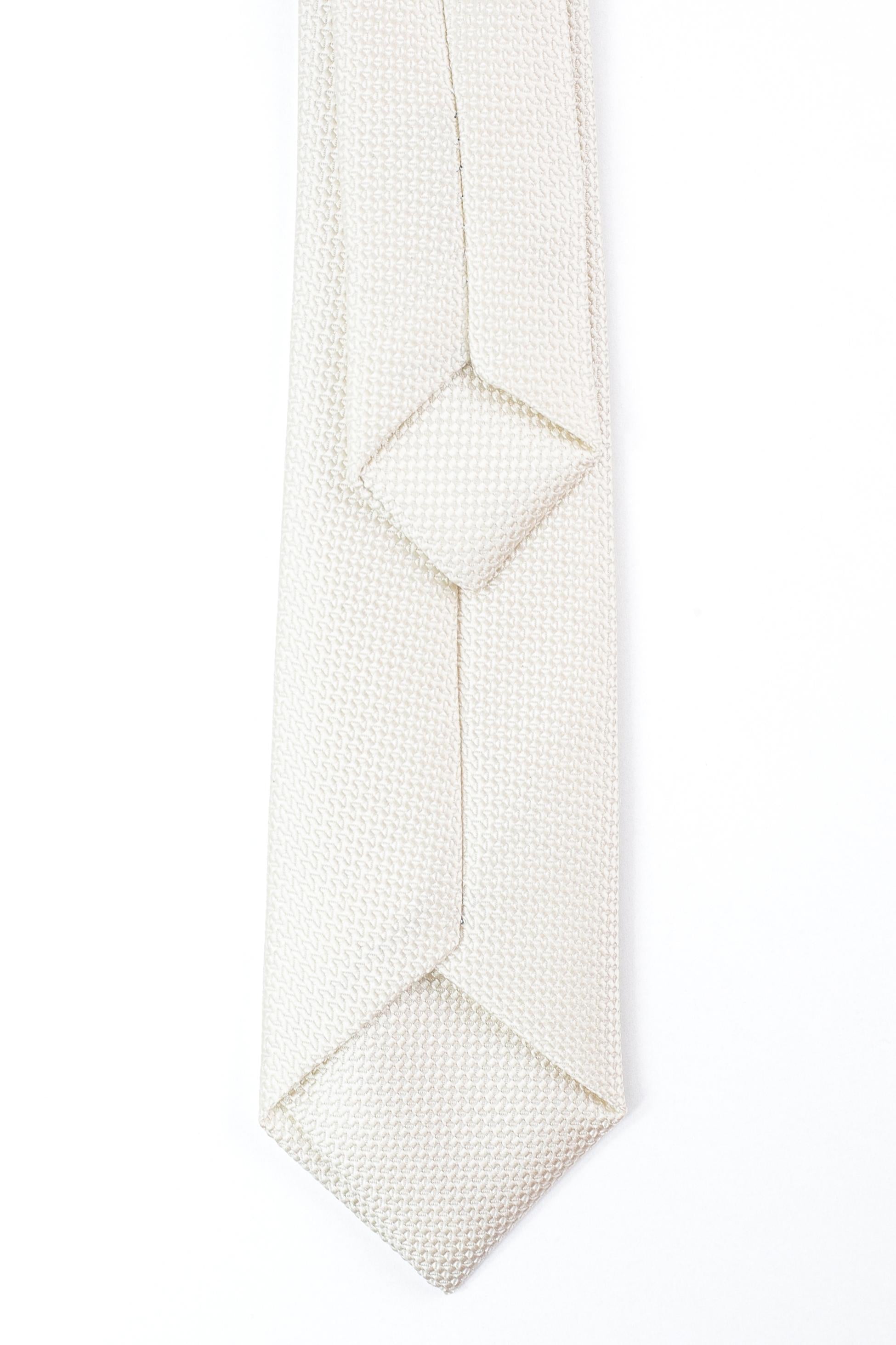 Boys’ Jacquard Tie & Hanky Set with Elastic Strap - Ivory