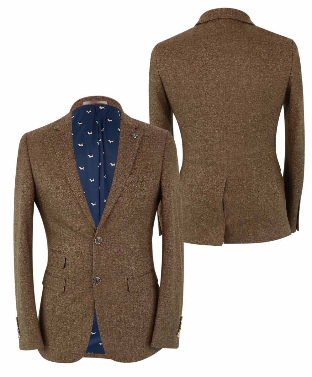 Men's Twee-like Suit - NATHAN Brown - Light Brown