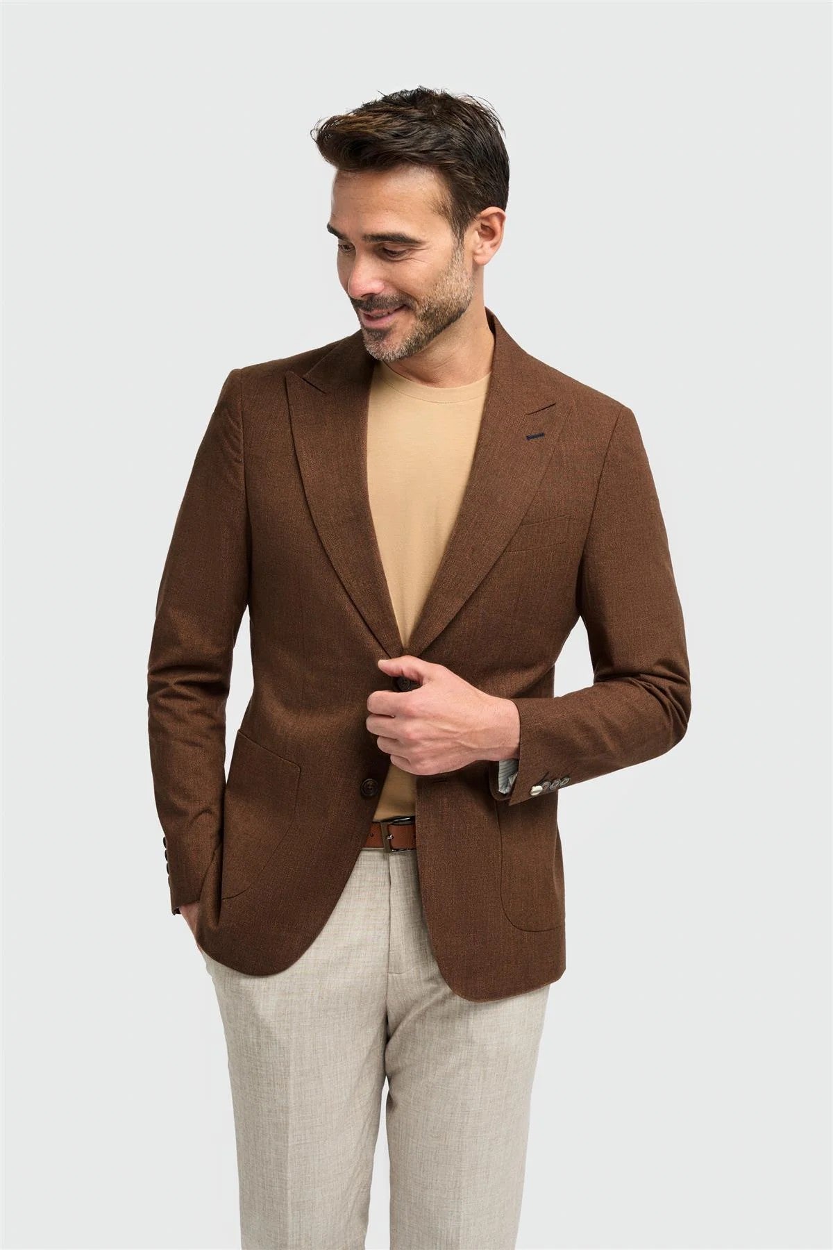 Men’s Rust Brown Cotton Formal Blazer - Edison - Rust Brown