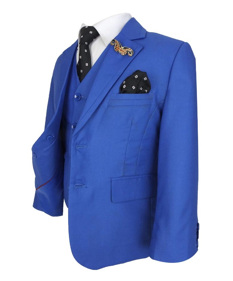 Boys Tailored Fit Formal Light Blue Suit Set - Light Blue