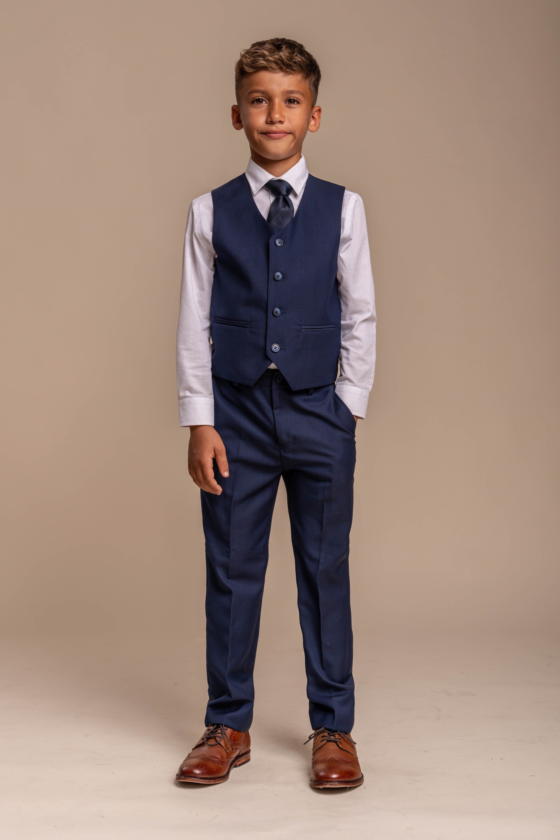 Boys Slim Fit Formal Suit - JEFFERSON Navy - Navy Blue